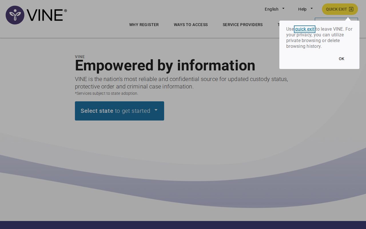 Ohio VINELink search screen for a Shelby County inmate release check